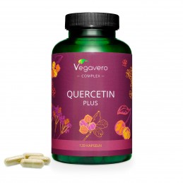 Vegavero Quercetin Plus Complex, 120 Capsule BENEFICII QUERCETIN: ajută la susținerea sistemului imunitar, poate reduce simptome