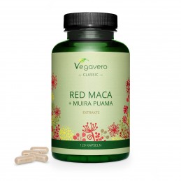 Red Maca + Muira Puama, 120 Caps, utilizată în mod tradițional pentru a regla echilibrul hormonal și a îmbunătăți fertilitatea B