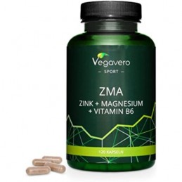 Vegavero ZMA: Zinc + Magnesium + Vitamin B6, 120 Capsule Beneficii ZMA: Pentru toate tipurile de sport, Cresterea si definirea m