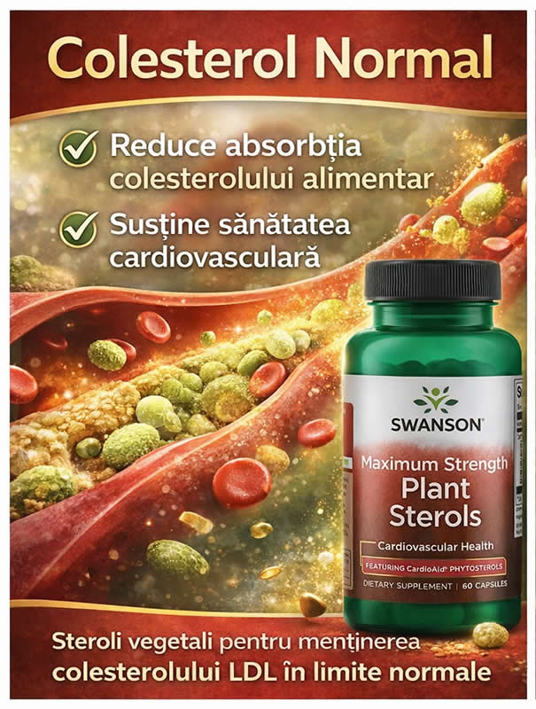 Beneficiile formulei Swanson Plant Sterols Maximum Strength