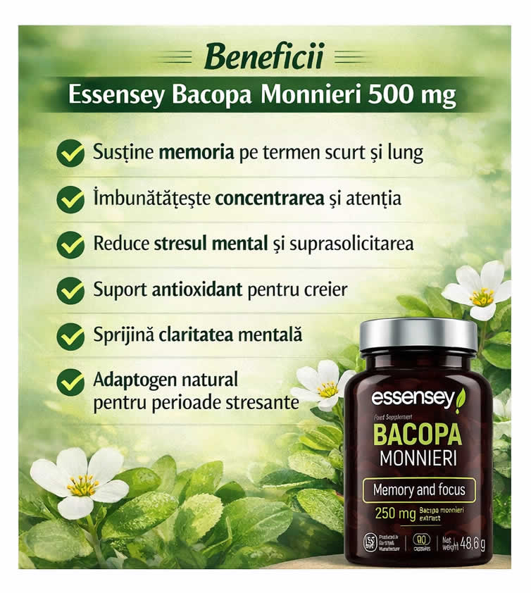 Essensey Bacopa Monnieri 500 mg – 90 Capsule