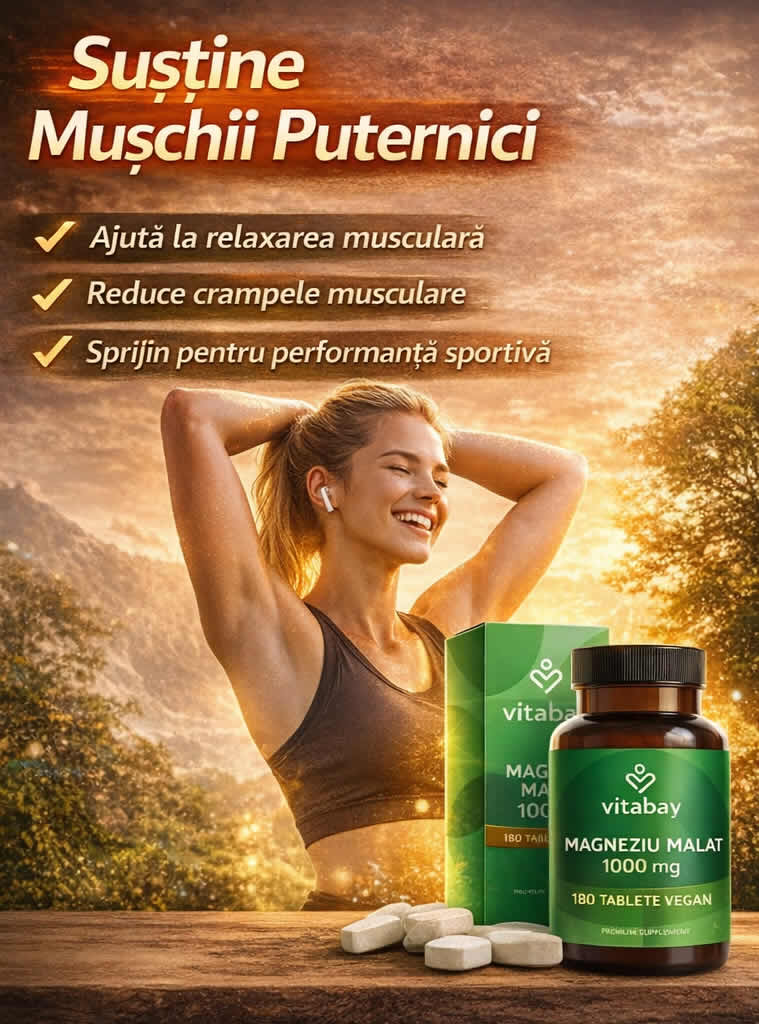 Magneziu Malat 1000 mg Vitabay – Calitate Premium