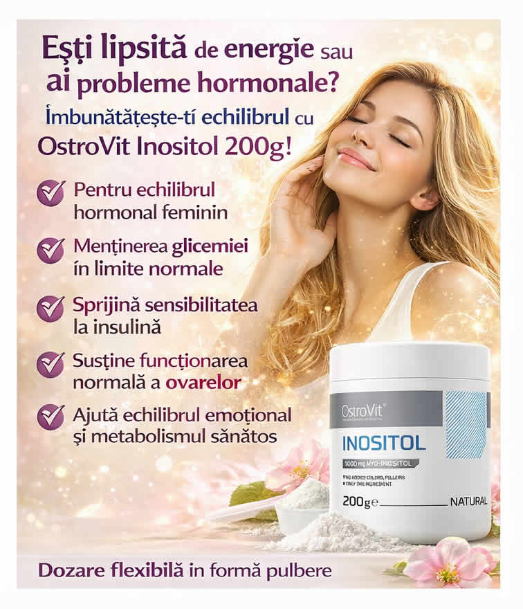 OstroVit Inositol 200g Pulbere – Echilibru Hormonal & Glicemie