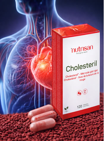 Nutrisan Cholesteril cu Drojdie de Orez Roșu – Suport pentru Colesterol și Trigliceride, 120 Capsule