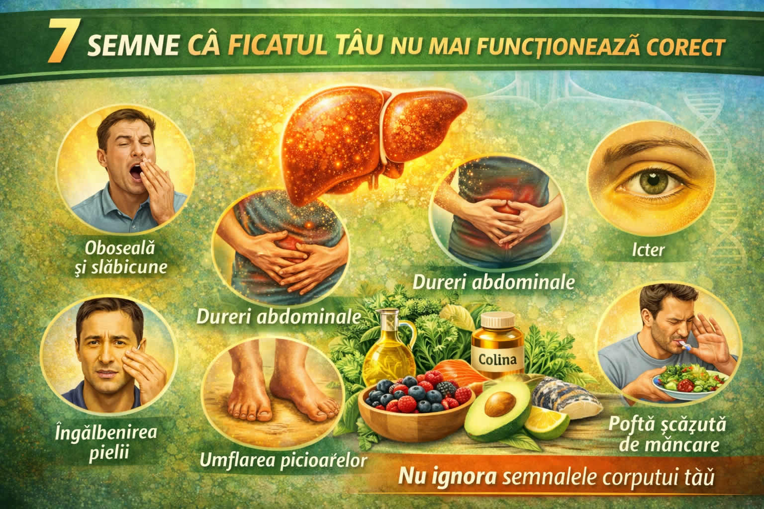 7 semne ca ficatul nu mai functioneaza corect simptome ficat gras oboseala icter dureri abdominale si pofta scazuta de mancare