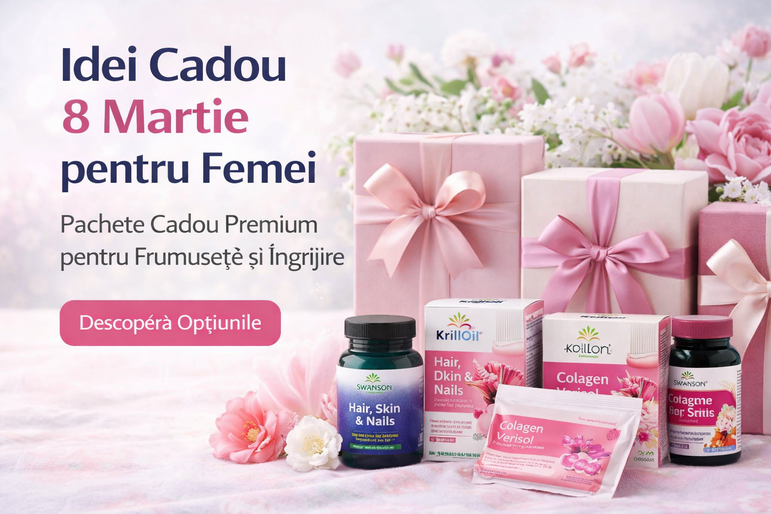 Idei Cadou 8 Martie pentru Femei – Pachete Cadou Premium pentru Frumusețe și Îngrijire