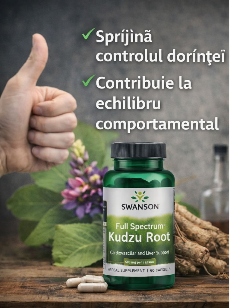 KUDZU 500 mg Swanson - Suport natural pentru reducerea consumului de alcool
