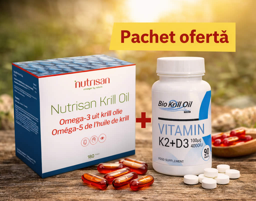 Pachet ofertă Krill Oil BioKrillOil cu Vitamina D3 și K2