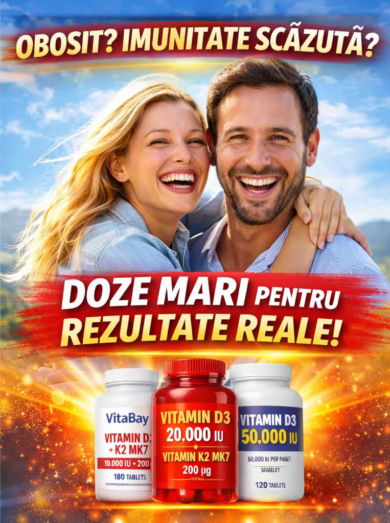 Vitamina D3 în doze mari – 10.000 IU, 20.000 IU sau chiar 50.000 IU – asociată cu Vitamina K2 MK7.