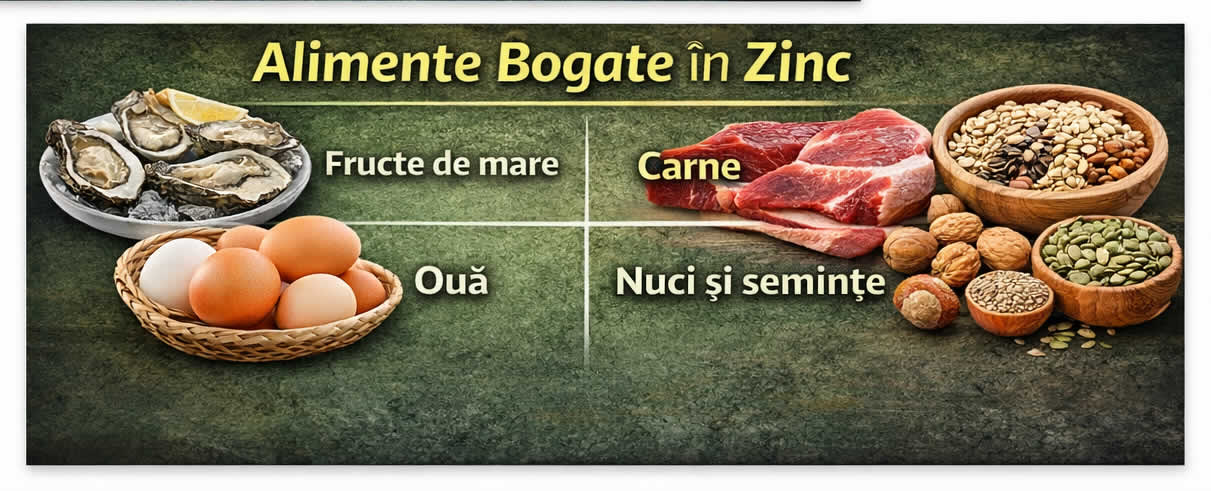 Alimente bogate în zinc – fructe de mare, carne, ouă și semințe pentru susținerea imunității