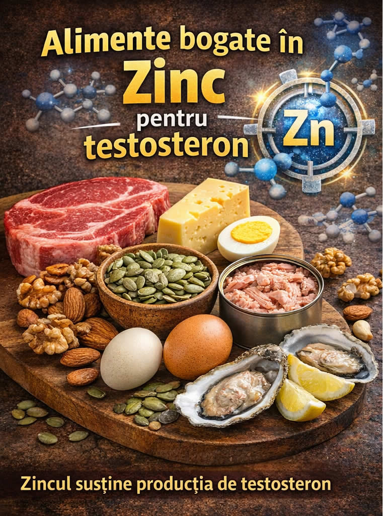 Alimente bogate în zinc care susțin testosteronul – carne roșie, nuci, semințe și ouă pentru echilibru hormonal