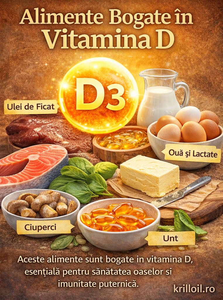 Alimente bogate in vitamina D precum somon oua lactate si ciuperci