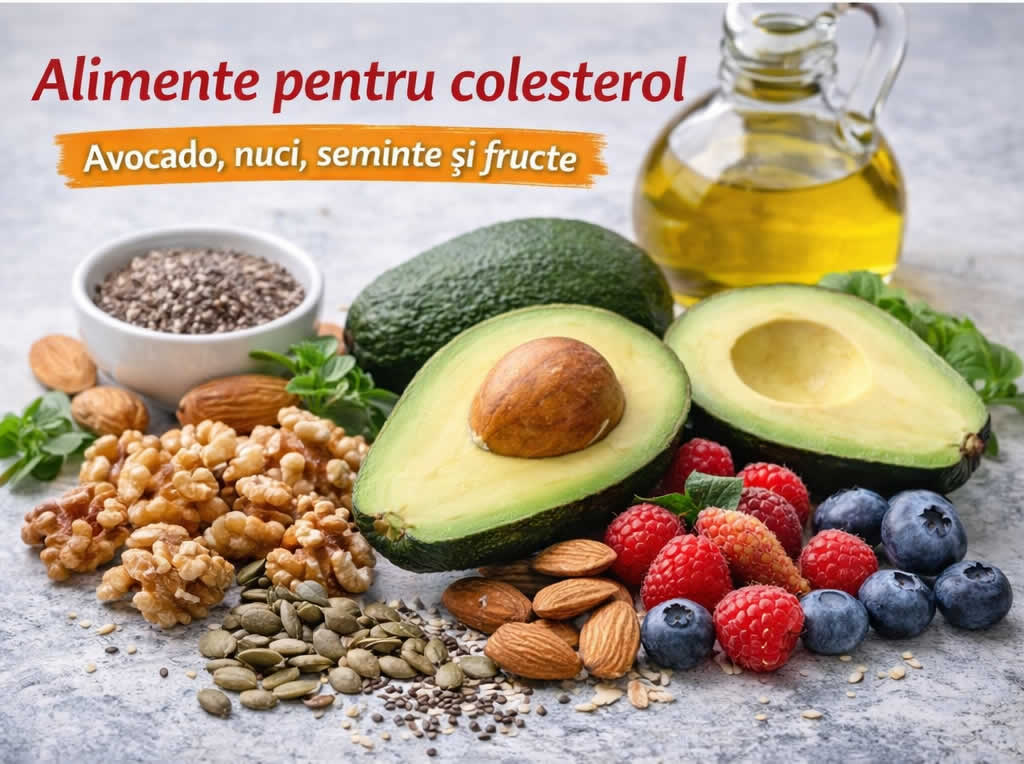 Alimente pentru colesterol – avocado, nuci, semințe și fructe bogate în grăsimi sănătoase care ajută la scăderea colesterolului
