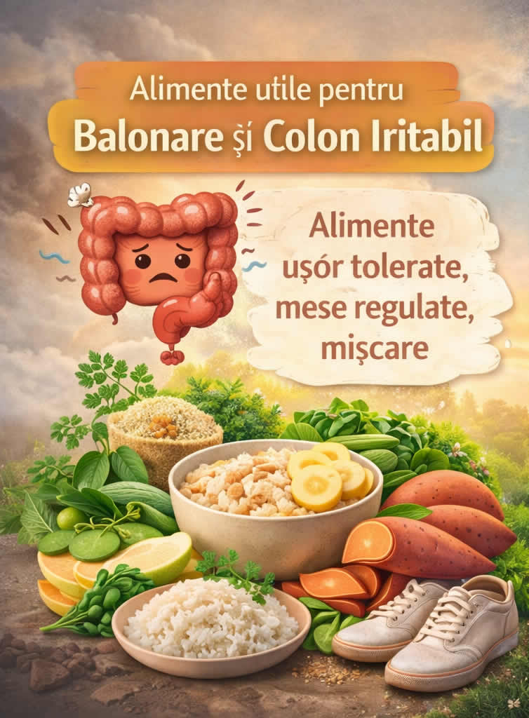 Alimente utile pentru balonare si colon iritabil mese regulate miscare si digestie usoara