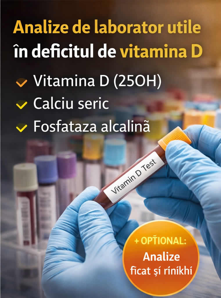 Probă de sânge pentru vitamina D și analize utile în evaluarea deficitului de vitamina D la adulți