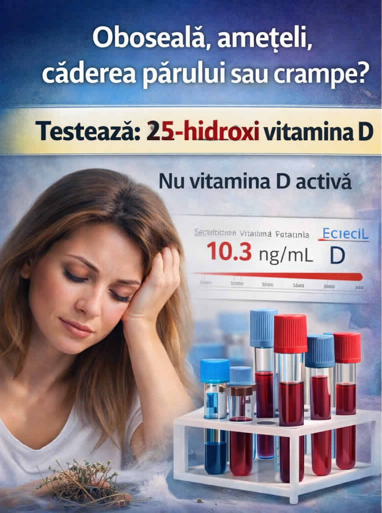 Analize pentru deficit de vitamina D, vitamina B12 și fier la o persoană obosită