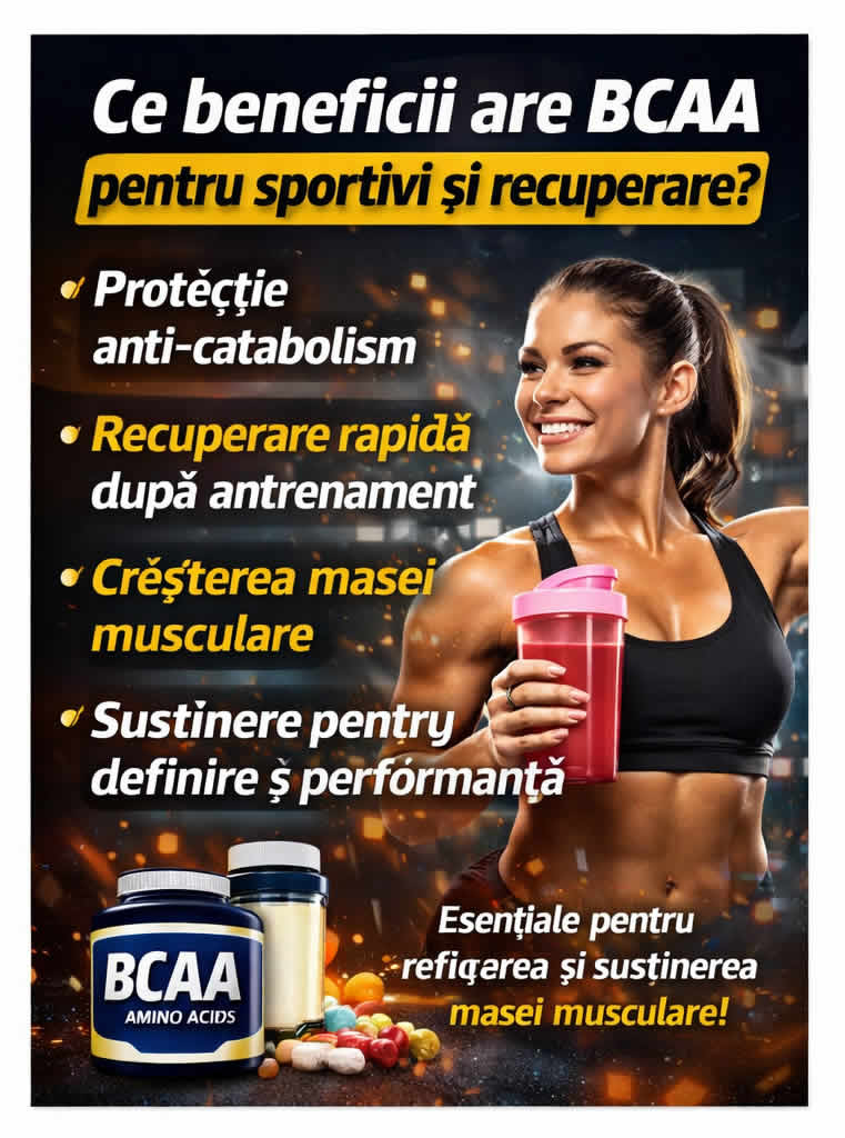 BCAA aminoacizi esentiali cu leucina izoleucina si valina pentru masa musculara si recuperare