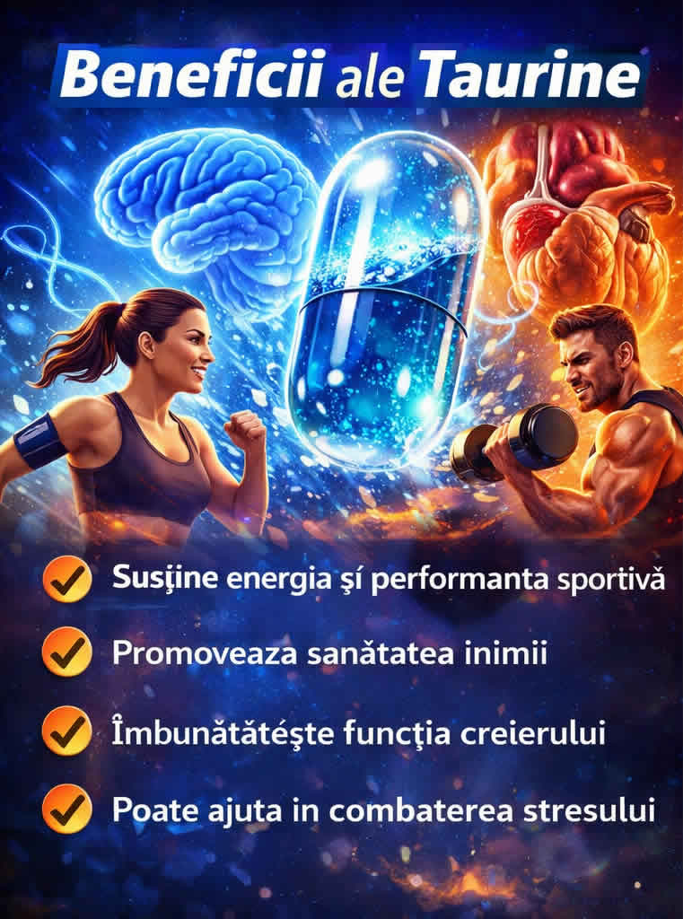Beneficiile taurinei pentru energie, inimă, creier și performanță sportivă