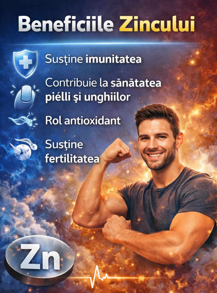 Beneficiile zincului pentru imunitate, piele, unghii, efect antioxidant și fertilitate