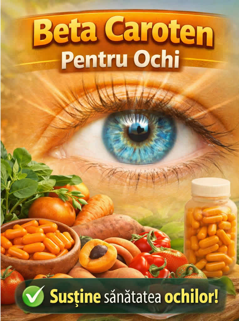 Beta caroten pentru ochi și vedere normală, cu rol în susținerea vitaminei A
