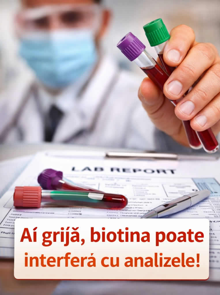 Biotina poate interfera cu analizele de laborator, imagine despre vitamina B7, teste de sânge și suplimente cu biotină