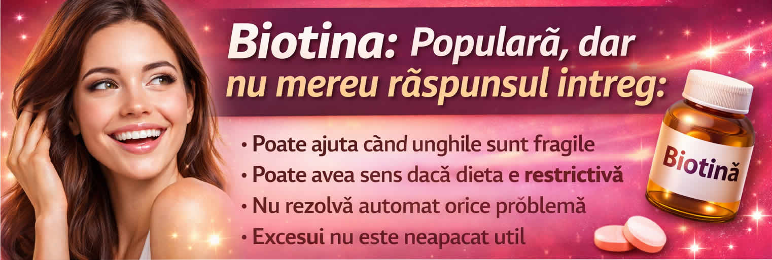 Biotina pentru păr, unghii și piele - când ajută și cum alegi corect suplimentele