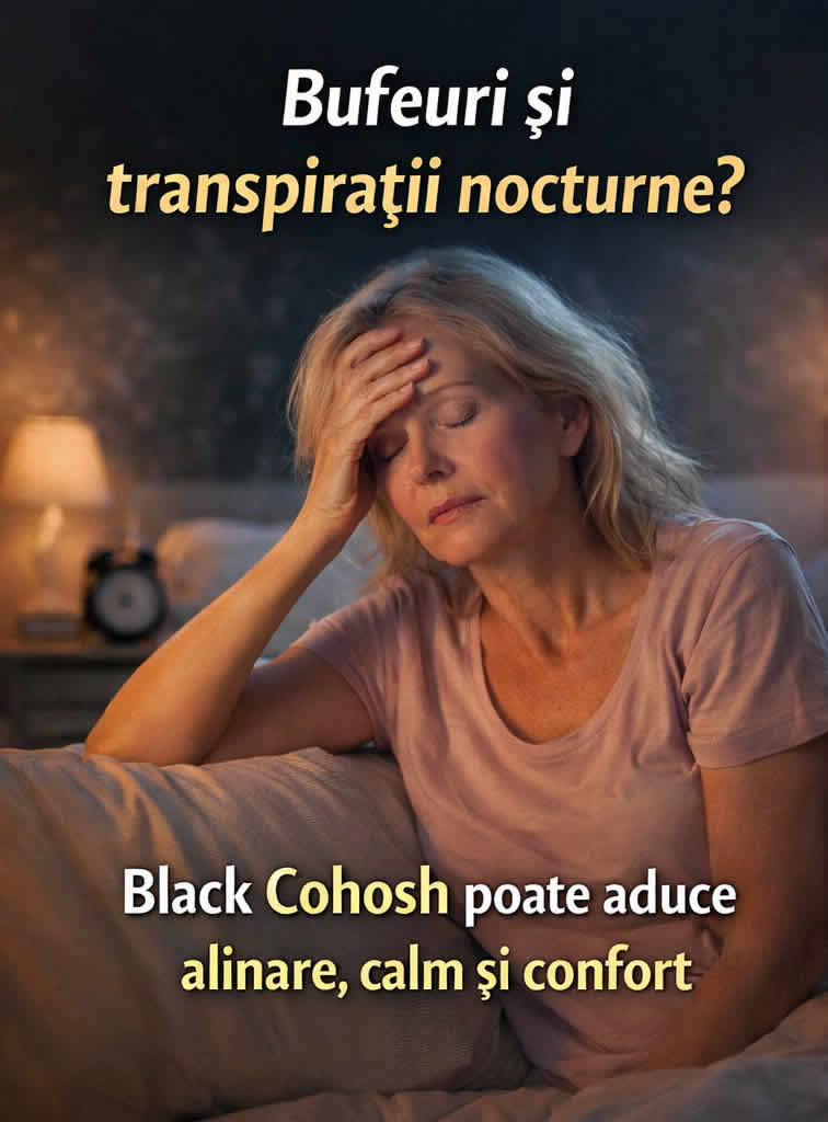 Black Cohosh pentru bufeuri și transpirații nocturne în menopauză