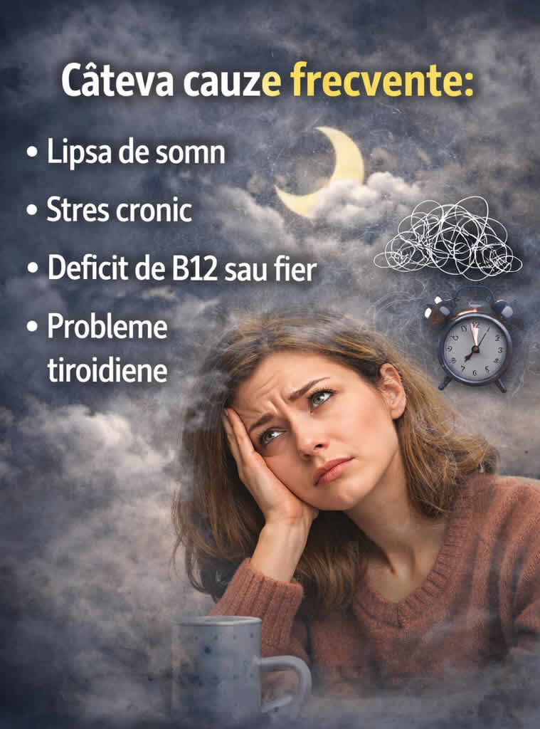 Brain fog asociat cu lipsa somnului și deficit de vitamina B12