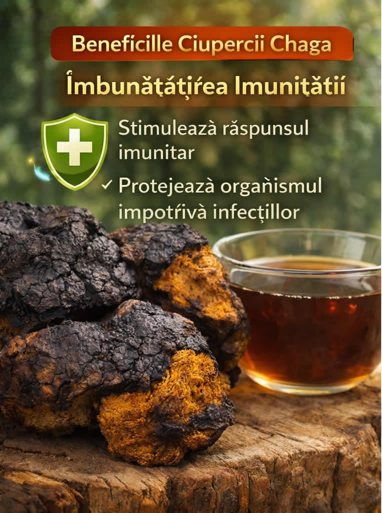 Chaga pentru imunitate – beneficii ale ciupercii Chaga pentru susținerea sistemului imunitar