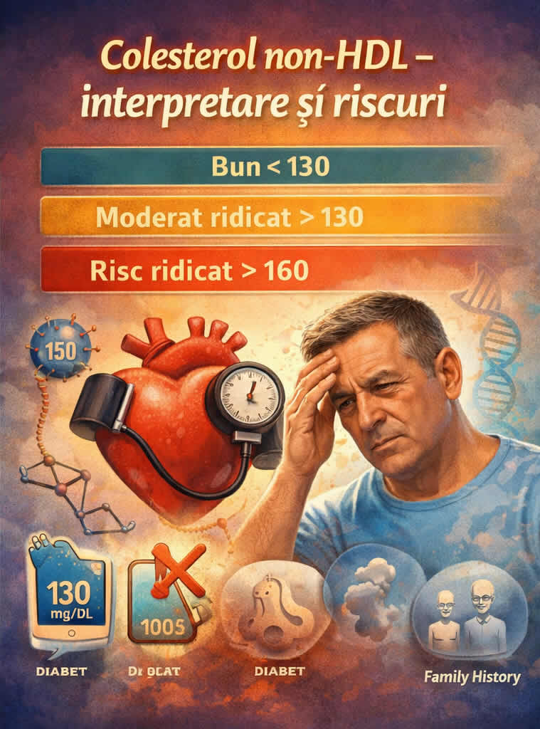 Colesterol non-HDL interpretare valori și riscuri cardiovasculare