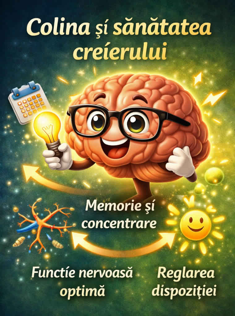 Colina pentru creier, memorie, concentrare și funcție nervoasă optimă