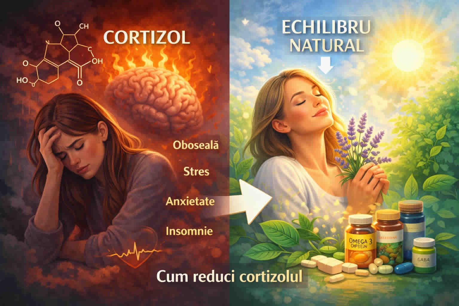 Cum reduci cortizolul in mod natural – stres, anxietate, oboseala si insomnie versus echilibru natural