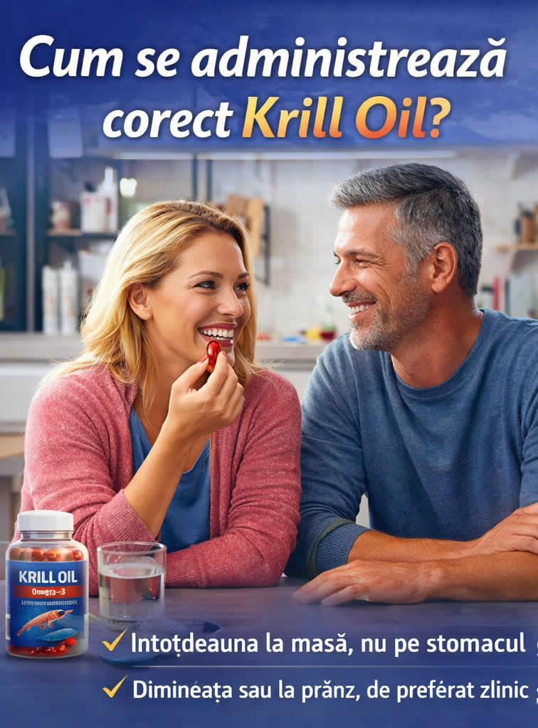 Cum se administrează corect Krill Oil la masă pentru absorbție și toleranță mai bună