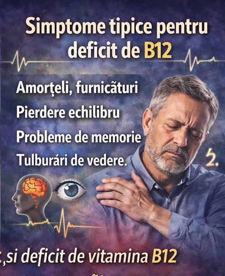 Imagine informativă despre deficitul de acid folic și momentul în care este important să verifici și vitamina B12 dacă apar furnicături sau amorțeli