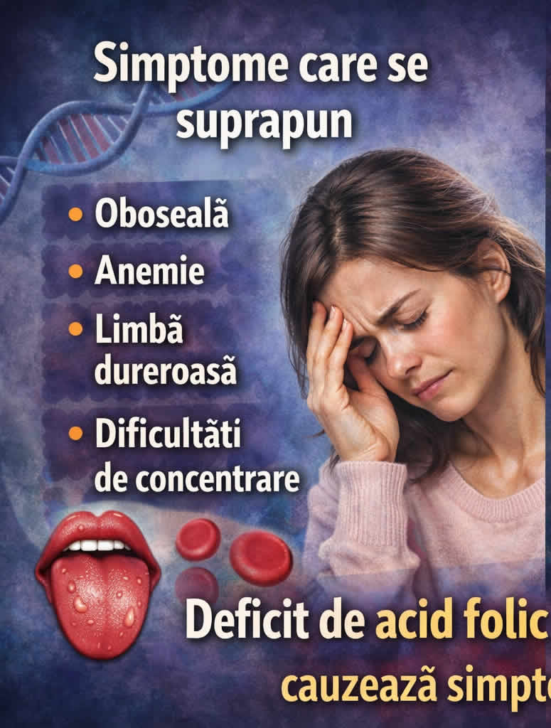 Femeie obosită și palidă care ilustrează simptome frecvente în deficitul de acid folic, precum lipsa de energie și slăbiciunea