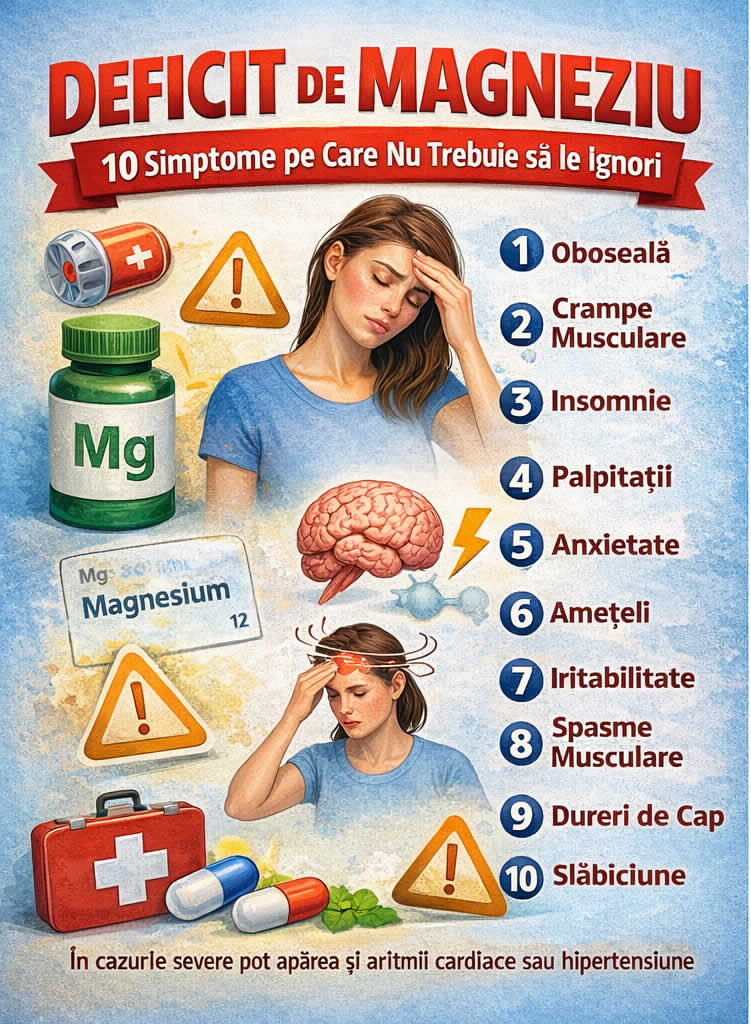 Deficit de magneziu 10 simptome oboseala crampe musculare insomnie palpitatii anxietate