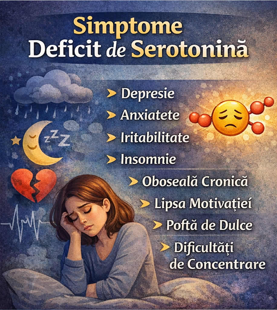 deficit de serotonina simptome anxietate depresie insomnie oboseala cronica lipsa motivatiei