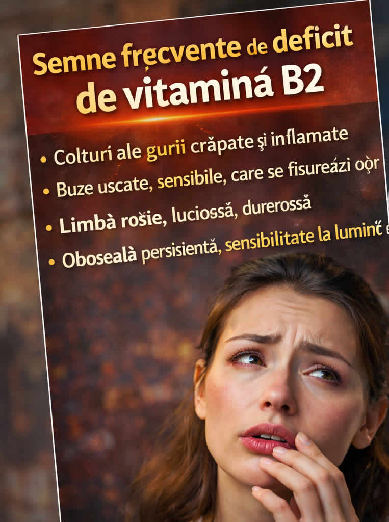 Deficit de vitamina B2 – semne precum buze crăpate, ochi iritați și lipsa de riboflavină
