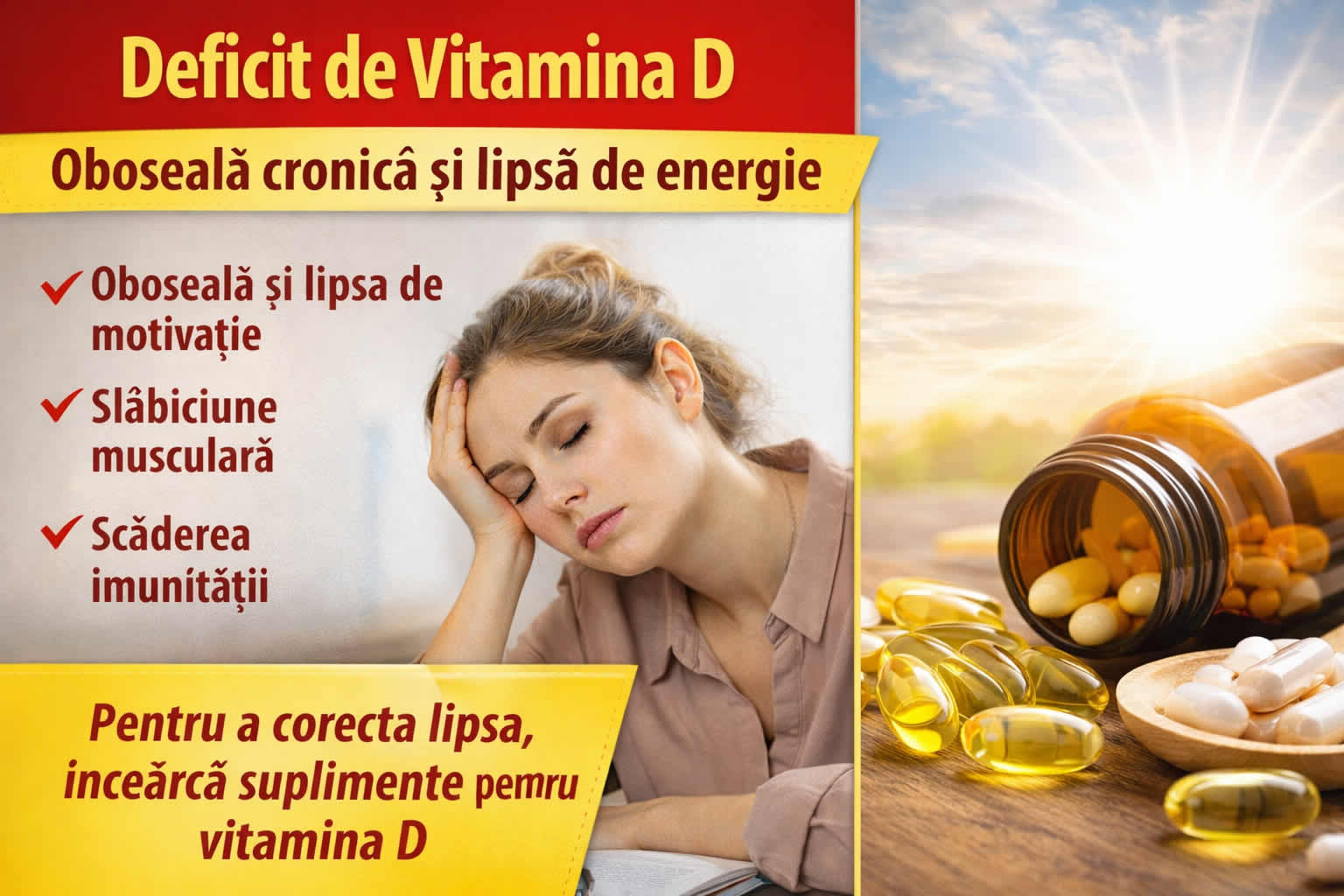 Deficit de vitamina D simptome oboseala cronica lipsa de energie si scaderea imunitatii