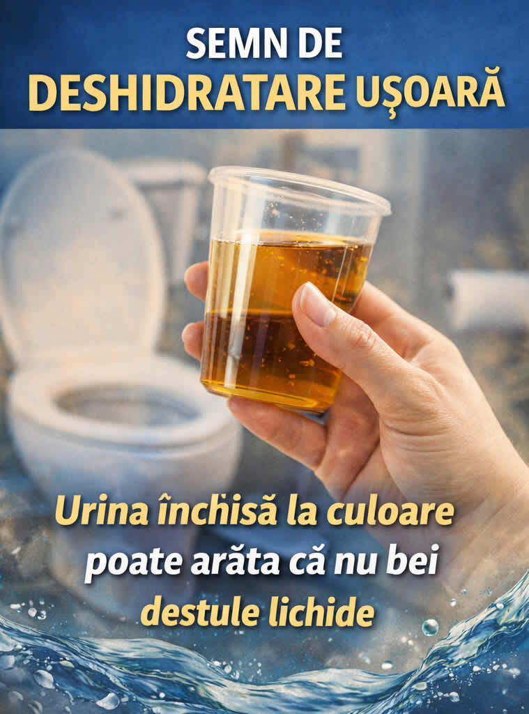 Urina inchisa la culoare poate indica deshidratare usoara si consum insuficient de lichide