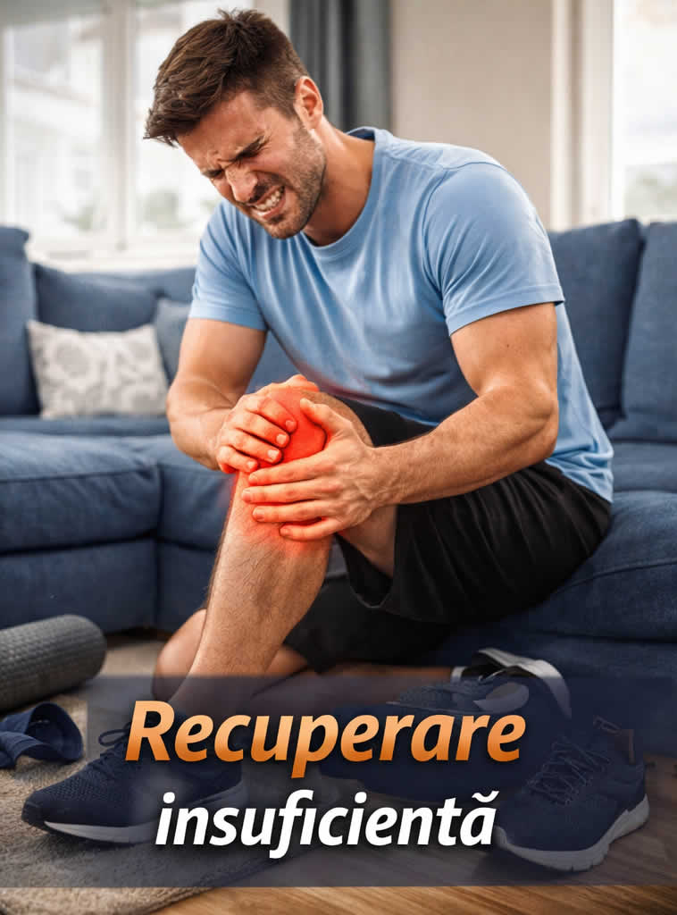 Durere de genunchi după sport asociată cu recuperare insuficientă și susținere articulară slabă