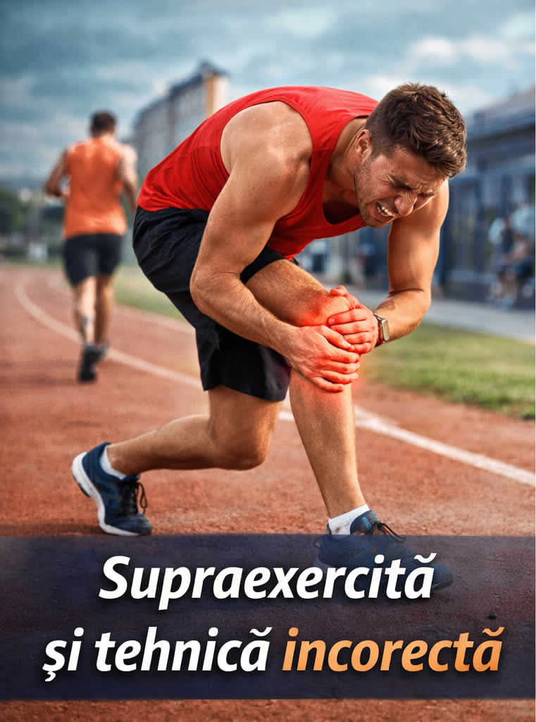 Durere de genunchi după sport cauzată de supraexercitare și tehnică incorectă la alergare