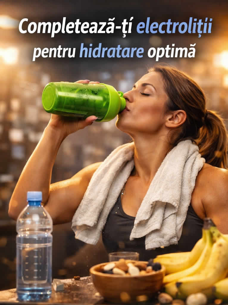 Electroliți și hidratare după antrenament pentru refacere și echilibru hidric optim