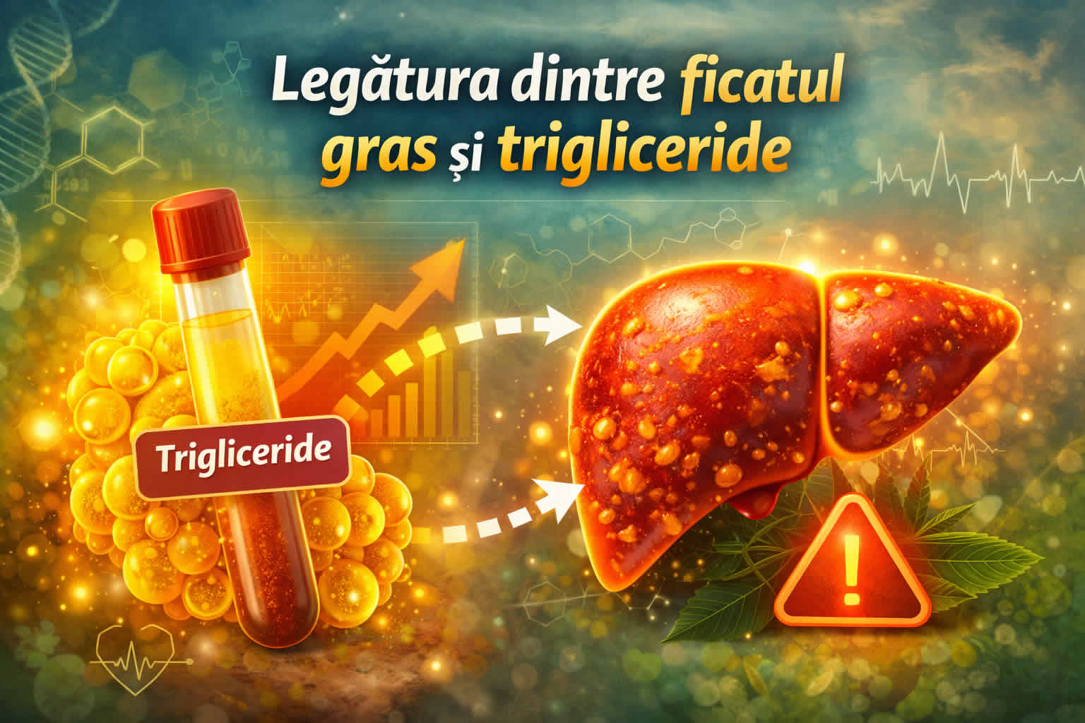 Legătura dintre ficatul gras și trigliceride mărite – cauze metabolice și soluții naturale în 2026