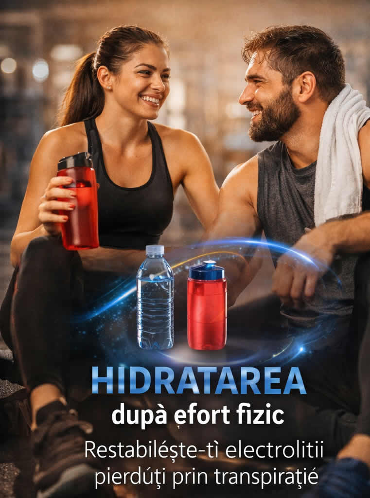 Hidratarea după efort fizic pentru refacere musculară, recuperare sportivă și echilibru electrolitic
