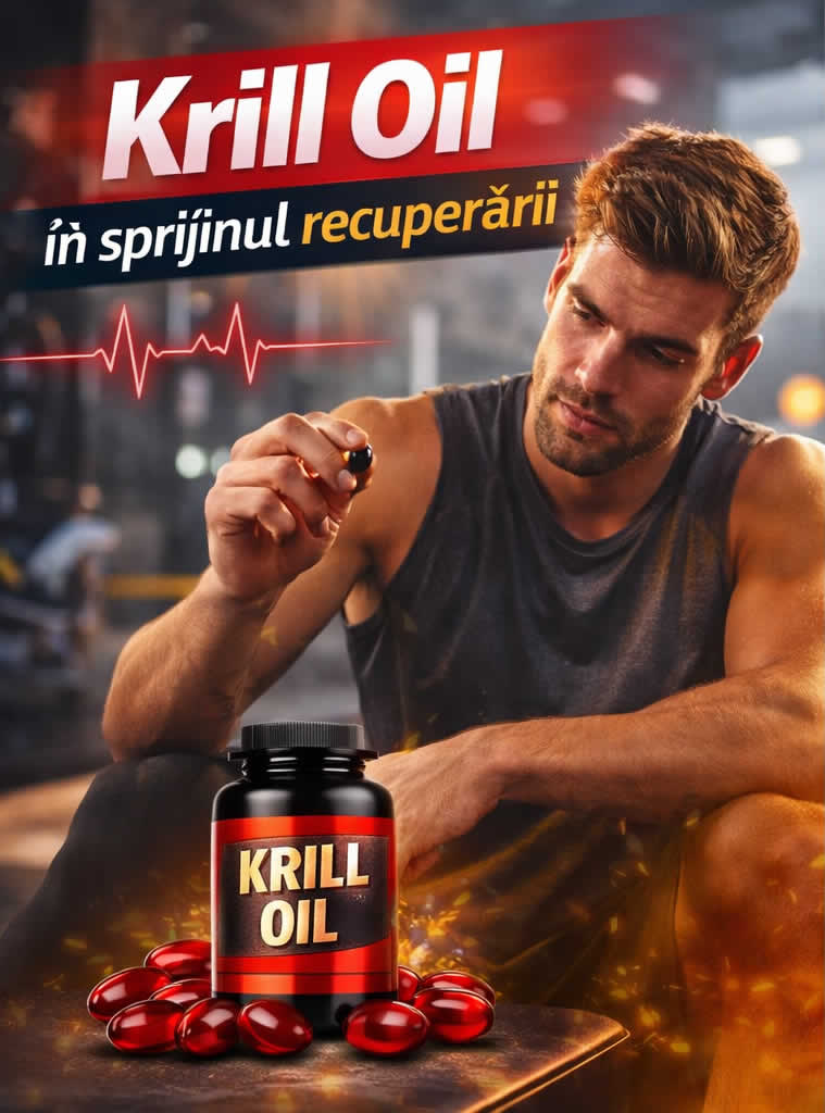 Krill Oil pentru recuperare la persoane active, omega-3 pentru efort fizic și stil de viață sănătos