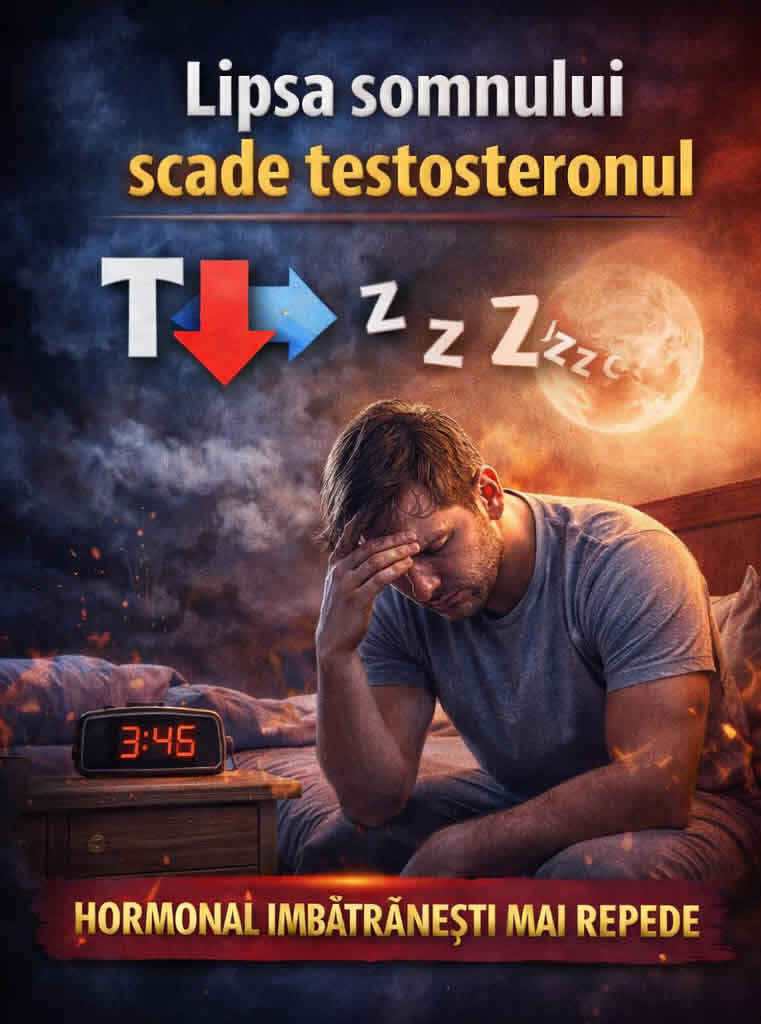 Lipsa somnului scade testosteronul la bărbați și favorizează oboseala, stresul și dezechilibrul hormonal