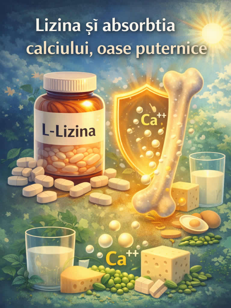 Lizina si absorbtia calciului – aminoacid esential pentru oase puternice si sustinerea structurii osoase