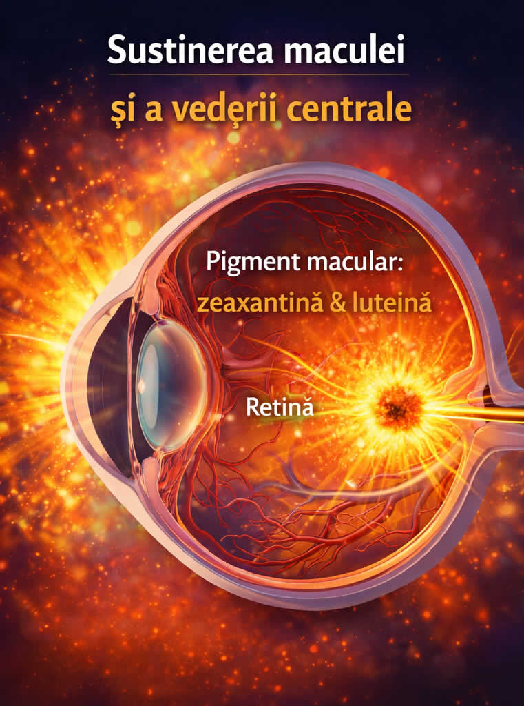Luteina și zeaxantina pentru vedere clară și ochi protejați împotriva stresului oxidativ