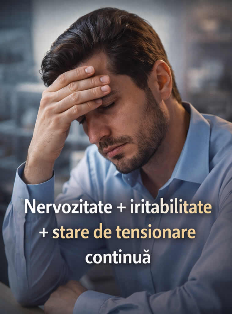 Nervozitate, iritabilitate și stare de tensionare continuă cauzate de stres